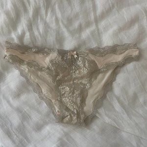 NWOT Victoria's Secret Silver Lace Panties M